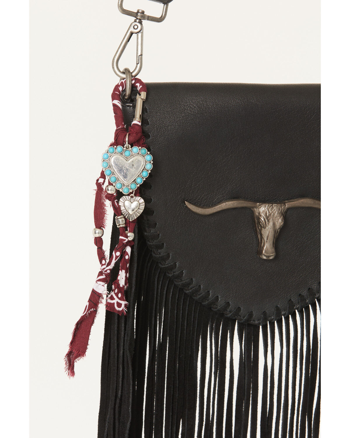 Shyanne Women's Bandana Heart Bag Charm, Red, hi-res