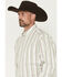Image #2 - George Strait by Wrangler Men's Striped Long Sleeve Button-Down Stretch Western Shirt, Green, hi-res