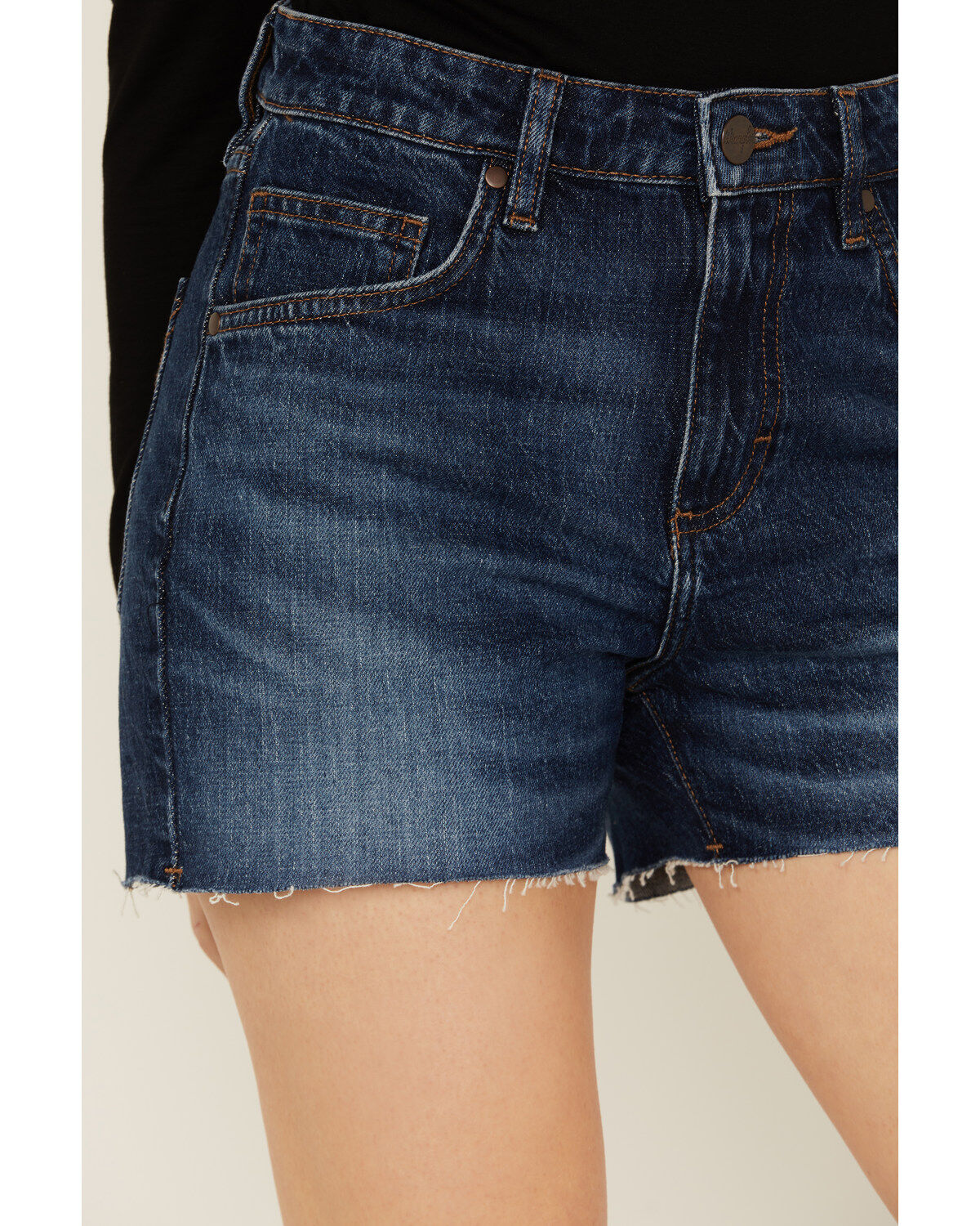 Product Name:  Wrangler Retro Women's Dark Wash Bailey High Rise Cutoff Denim Shorts
