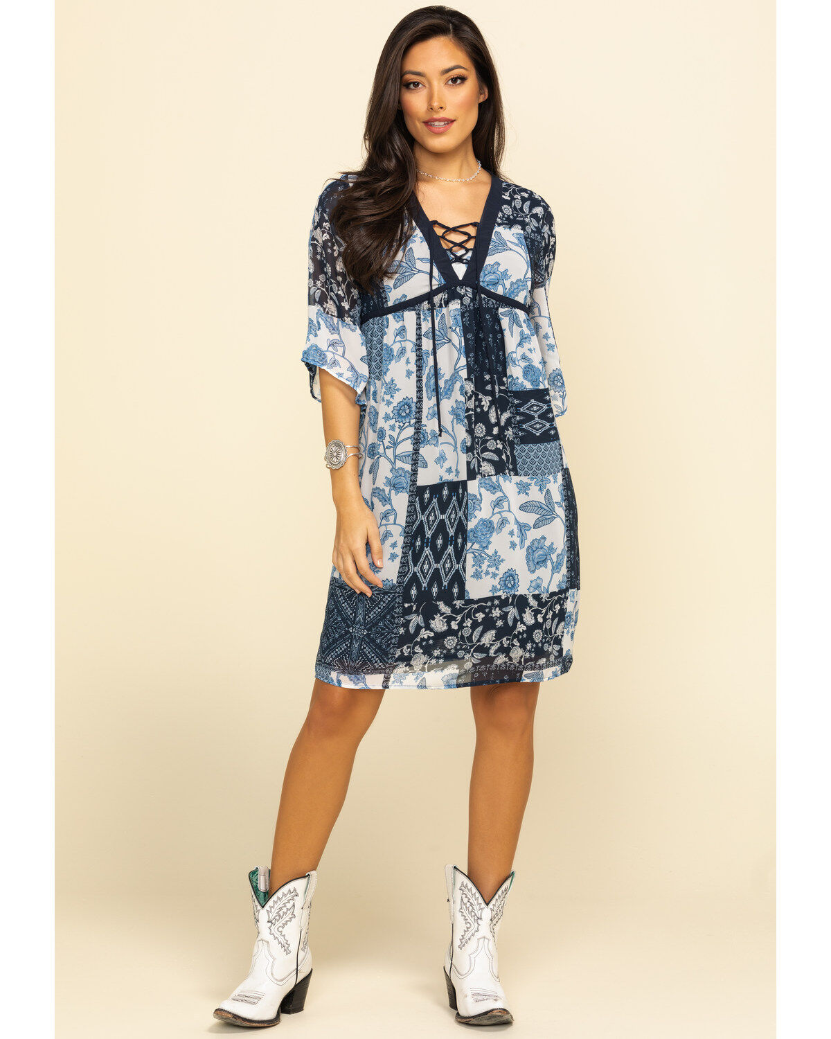 Image #6 - Studio West Women's Patchwork Dress, , hi-res