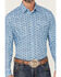 Wrangler 20X Men's AC Geo Print Long Sleeve Snap Western Shirt , Blue, hi-res