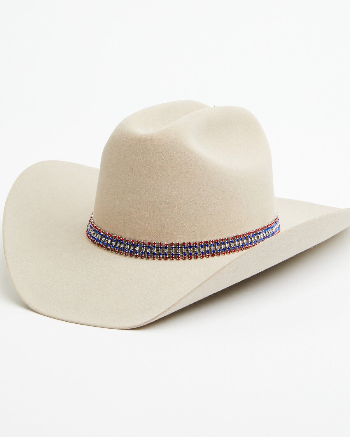 Image #1 - Austin Accent Women's Patriotic Rhinestone Hat Band, Red/white/blue, hi-res