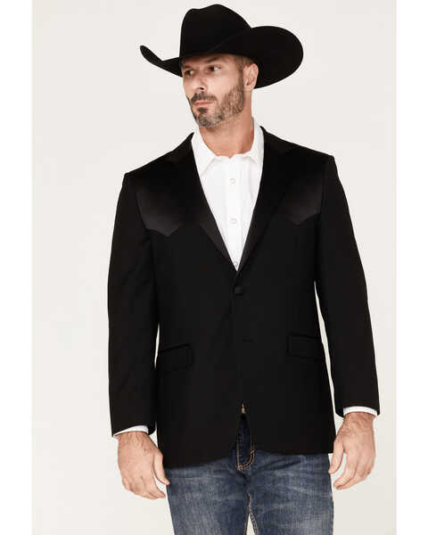 Cody James Men's Yellowstone Western Tux Paisley Lined Sport Coat, Black, hi-res