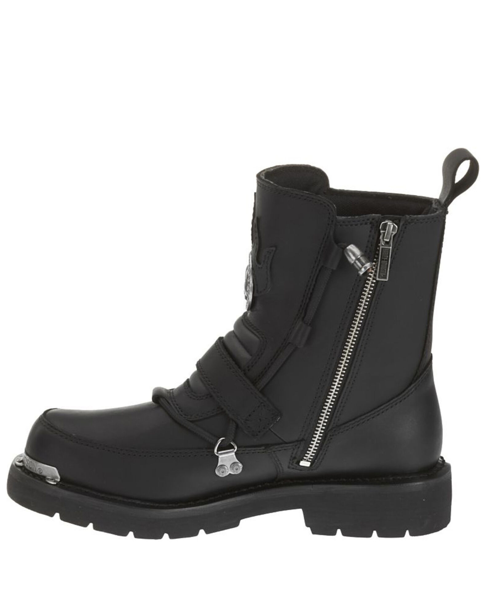 Image #3 - Harley Davidson Men's Distortion Skull Moto Boots - Round Toe, Black, hi-res