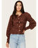 Image #1 - Miss Me Women's Open Weave Cardigan, Brown, hi-res