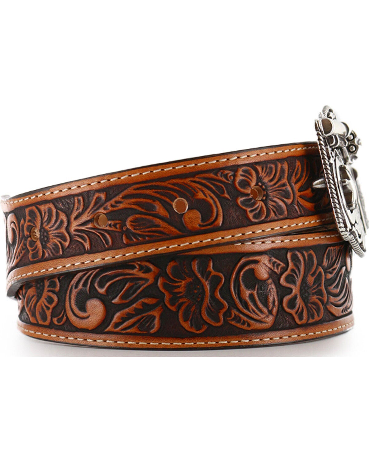 tooled leather belt