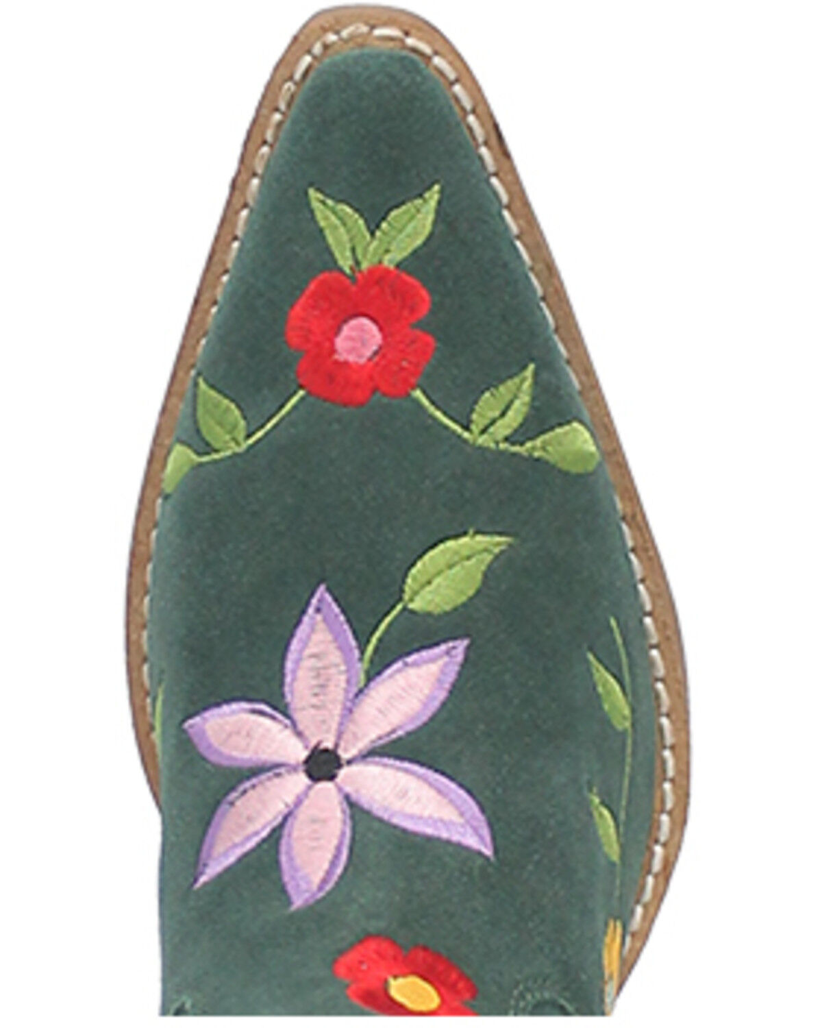 Image #6 - Dingo Women's Flower Power Suede Tall Western Boots - Snip Toe, Green, hi-res