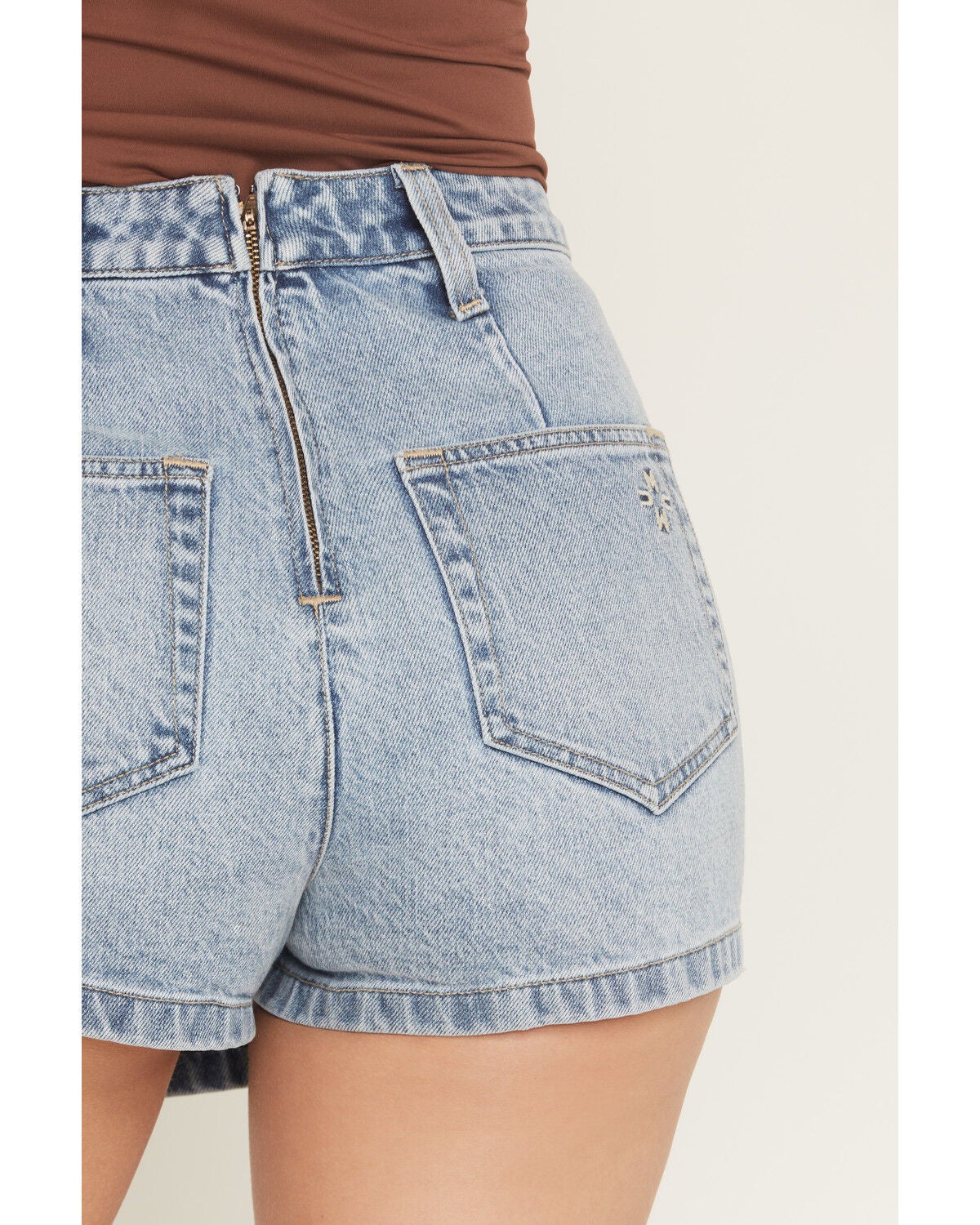 Image #4 - Show Me Your Mumu Women's Monroe Light Wash Denim Mini Skort, Light Wash, hi-res