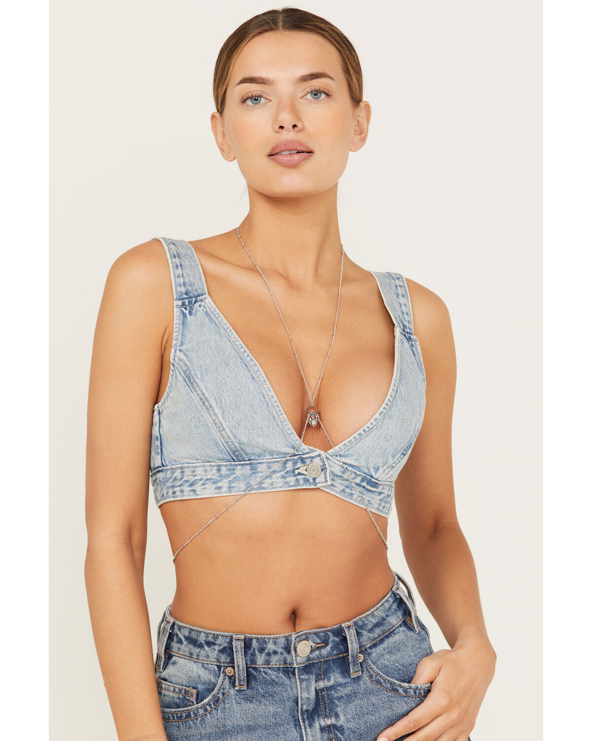Image #1 - Shyanne Women's Chest Body Chain, Silver, hi-res