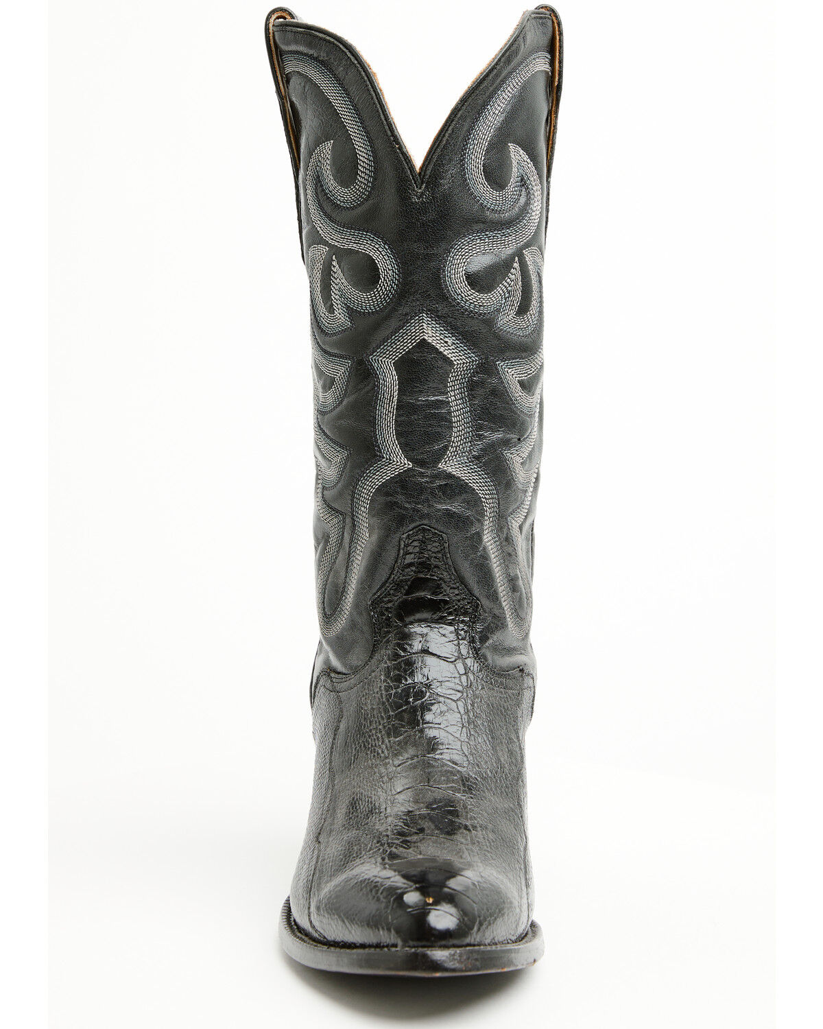 Image #4 - El Dorado Men's Handmade Ostrich Leg Western Boots - Round Toe, Black, hi-res