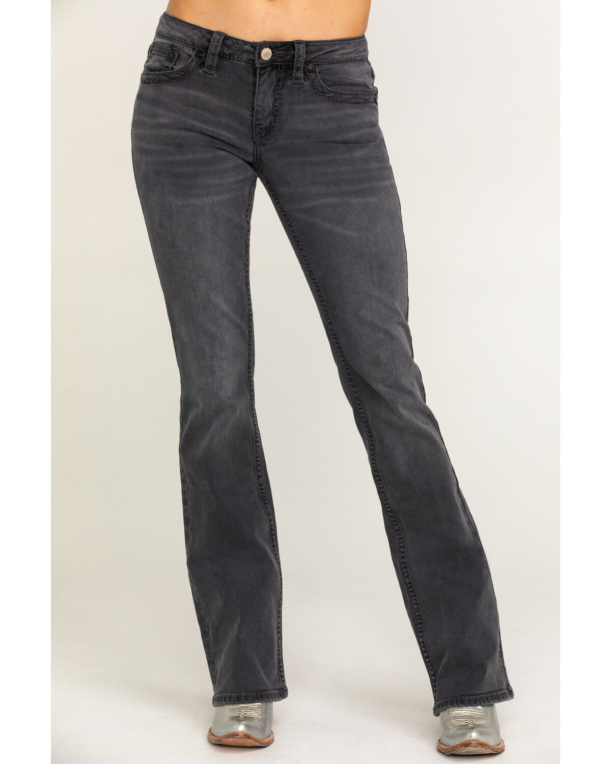 Grey Feather Bootcut Jeans | Boot Barn