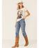 Rodeo Quincy Women's Good Catch Cowboy Graphic Star Print Short Sleeve Tee , Ivory, hi-res