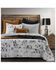 HiEnd Accents Black Ranch Life Western Toile Reversible 2-Piece Twin Quilt Set, Black, hi-res