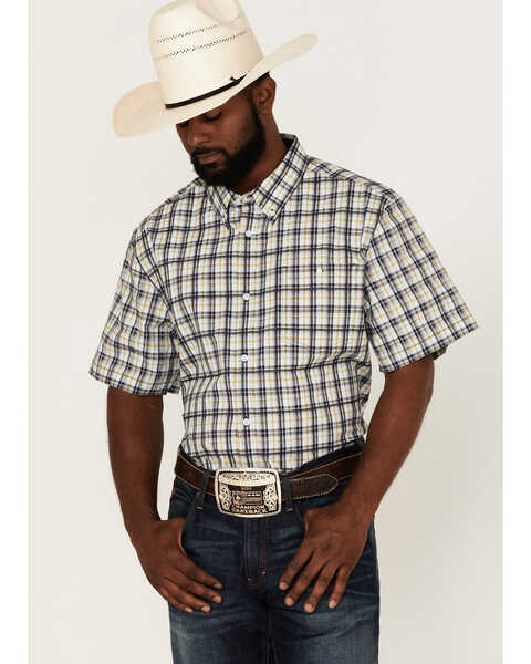 Rank 45 Men's Sponsor Plaid Short Sleeve Button-Down Western Shirt ...