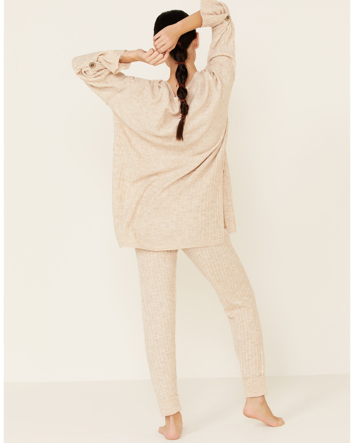 Image #3 - Free People Women's Around The Clock Jogger Sweatpants, Oatmeal, hi-res