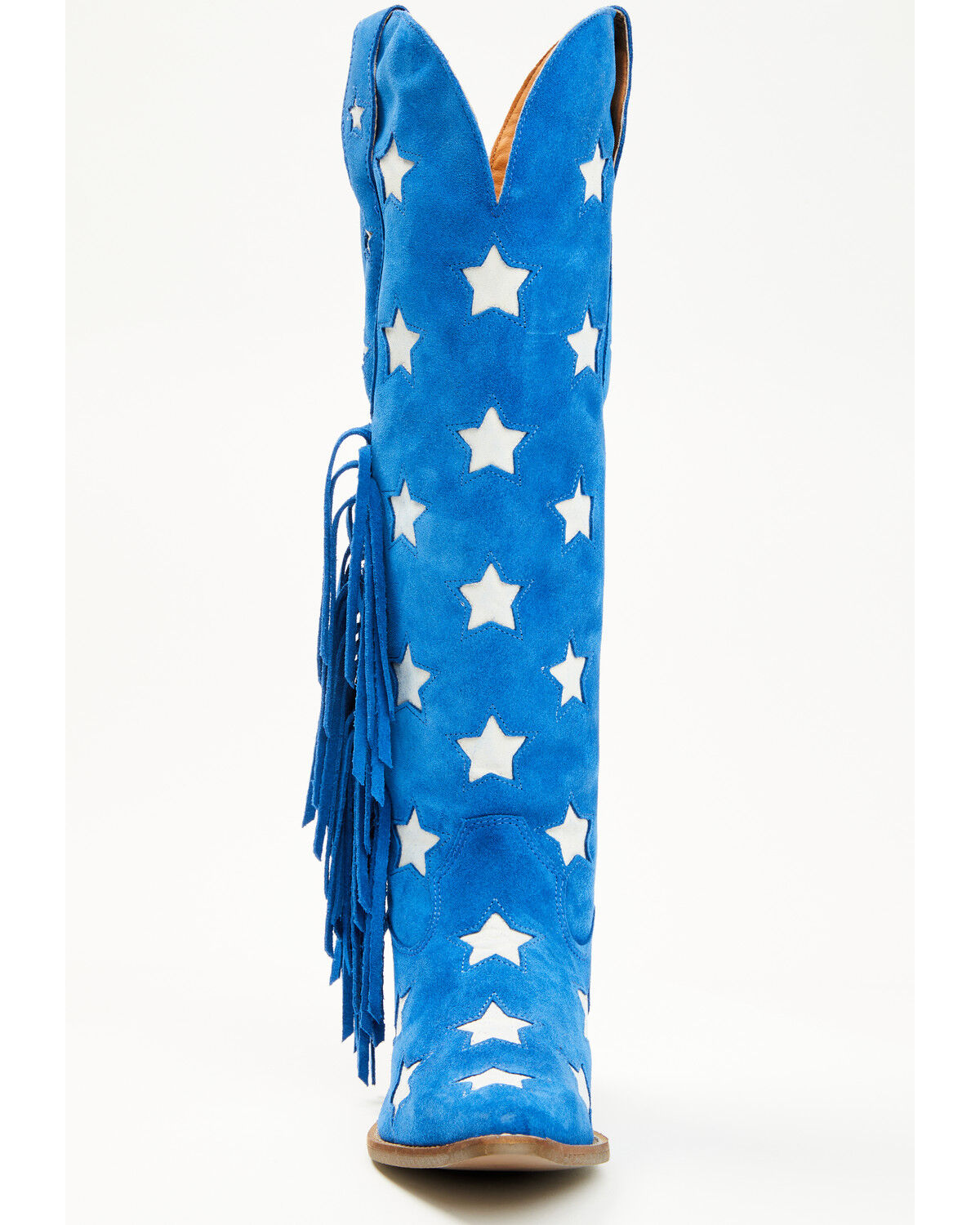 Image #4 - Dingo Women's Super Star Tall Suede Western Boots - Snip Toe, Blue, hi-res