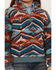 Image #3 - Rock & Roll Denim Girls' Southwestern Print Sherpa Pullover, Blue, hi-res