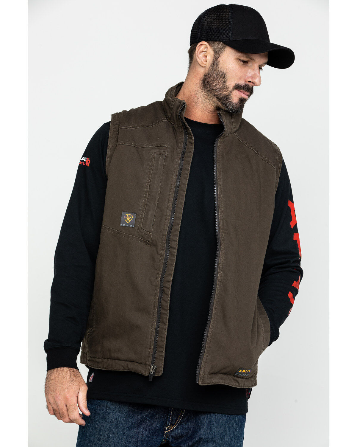 Image #5 - Ariat Men's Loden Rebar Washed Dura Canvas Insulated Work Vest - Big & Tall, , hi-res