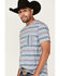 Rock & Roll Denim Men's Dale Brisby Stripe T-Shirt, Turquoise, hi-res