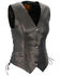 Image #1 - Milwaukee Leather Women's Braided Side Lace Lightweight Snap Front Vest - 4X, Black, hi-res