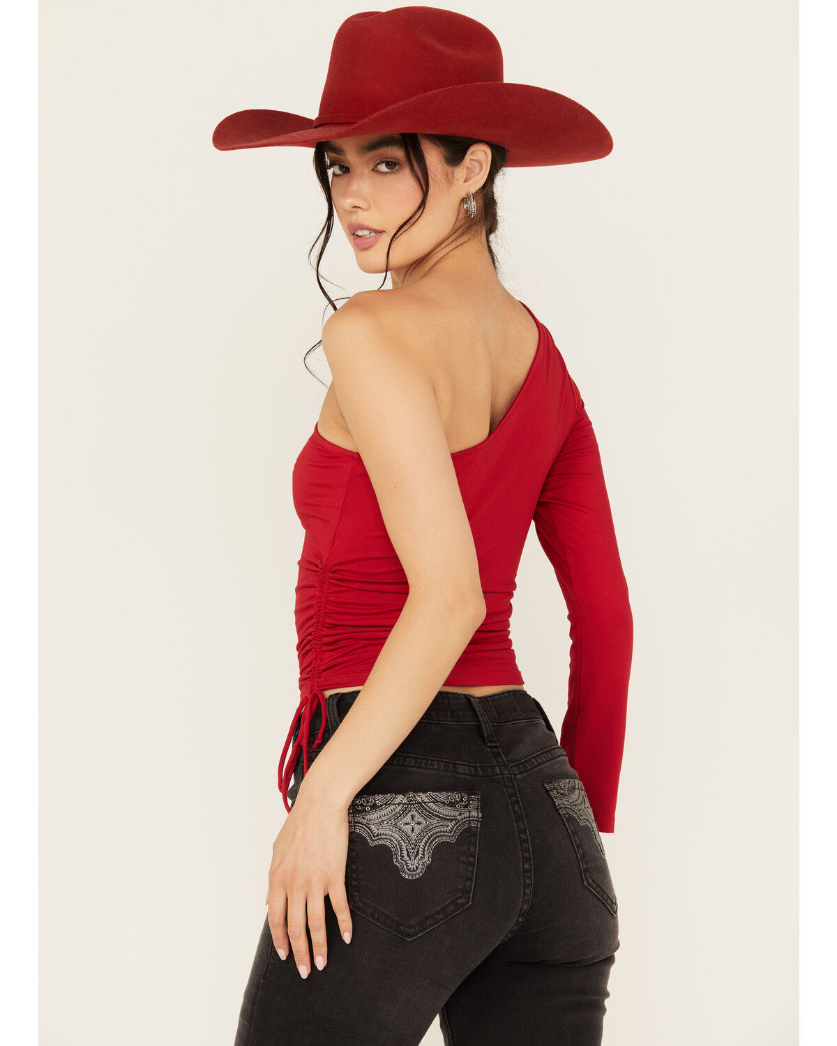 Image #4 - Panhandle Women's Liliana One Shoulder Long Sleeve Top, , hi-res