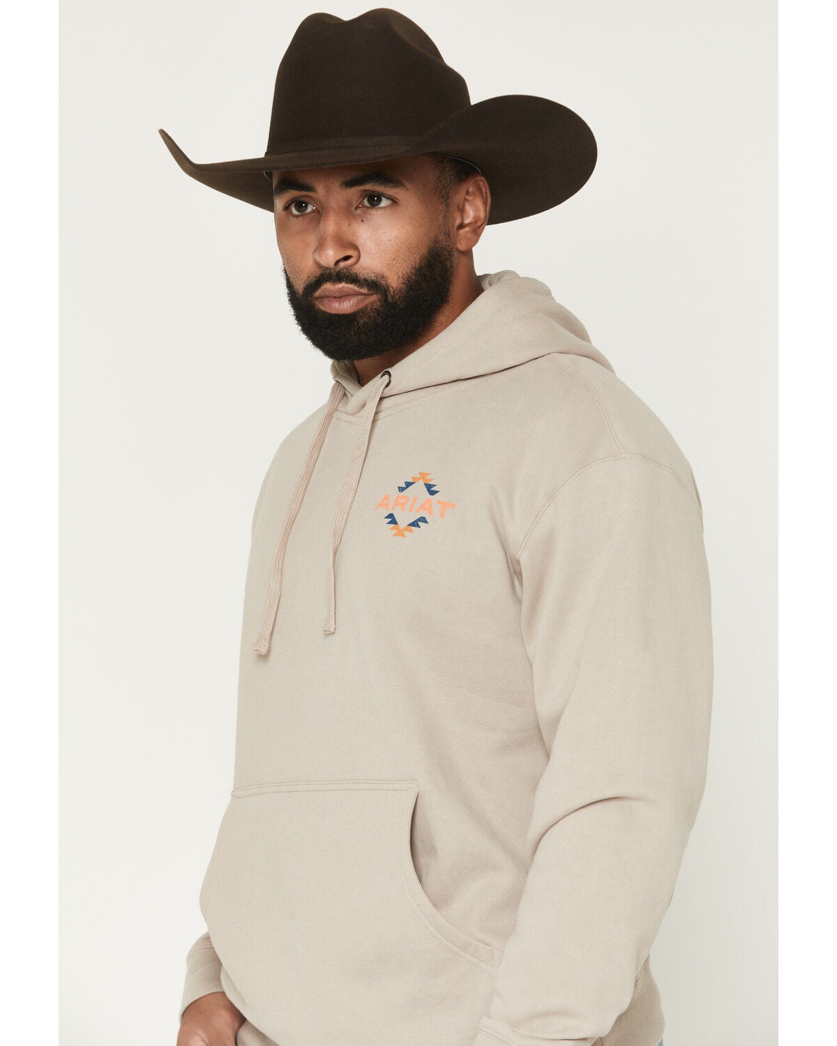 Image #3 - Ariat Men's Tapiz Zapoteco Graphic Hooded Sweatshirt, Sand, hi-res