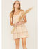 Image #1 - Jolt Women's Smocked Tiered Lace Mini Dress, Off White, hi-res