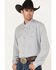 RANK 45 Men's Roughie Performance Long Sleeve Western Button Down Shirt , Grey, hi-res