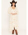 Image #1 - Cotton & Rye Women's Boot Barn Exclusive Floral Print Button-Front High-Low Midi Dress, Ivory, hi-res