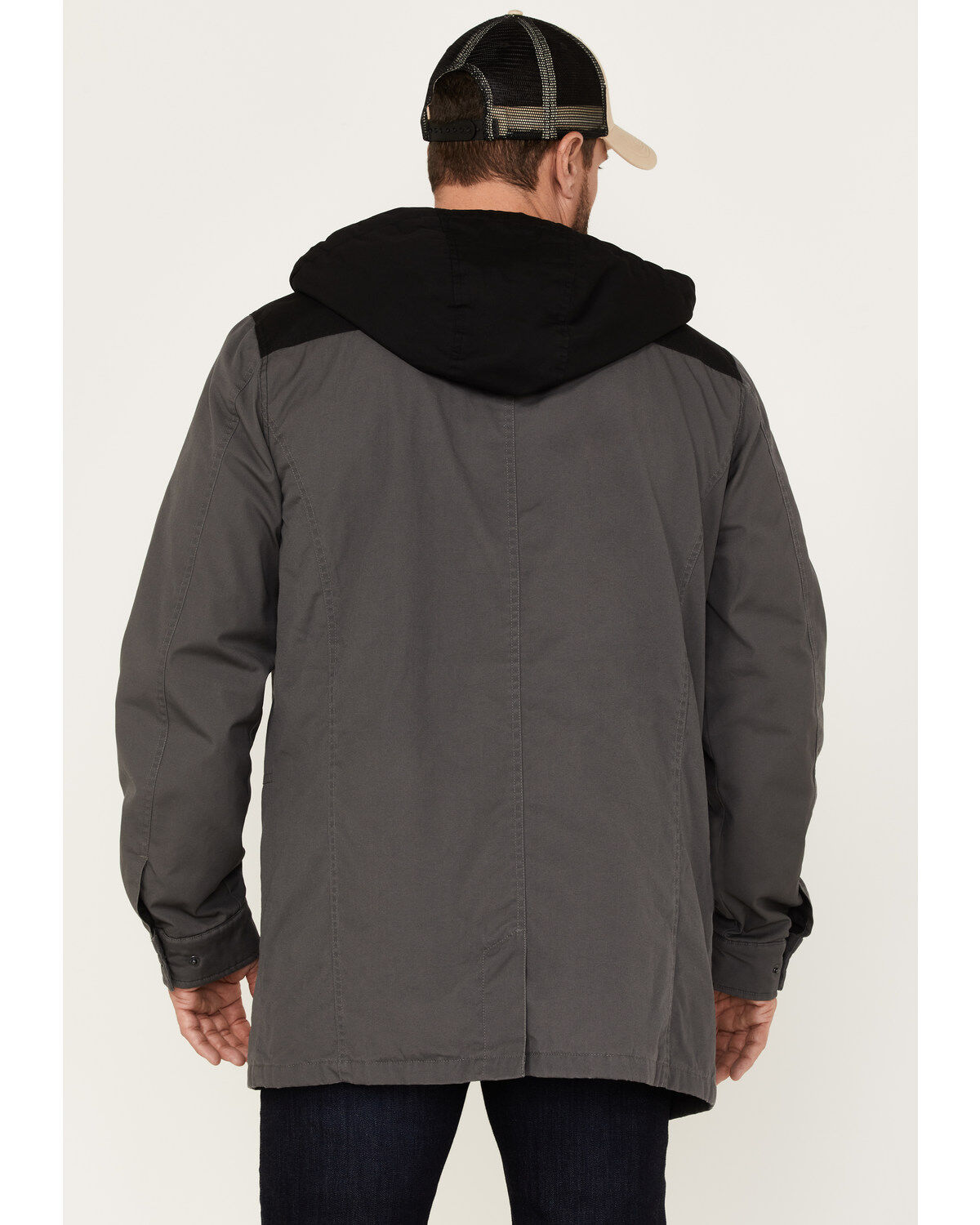 Image #4 - Brothers and Sons Men's Cruiser Waxed Canvas Hooded Jacket, Charcoal, hi-res
