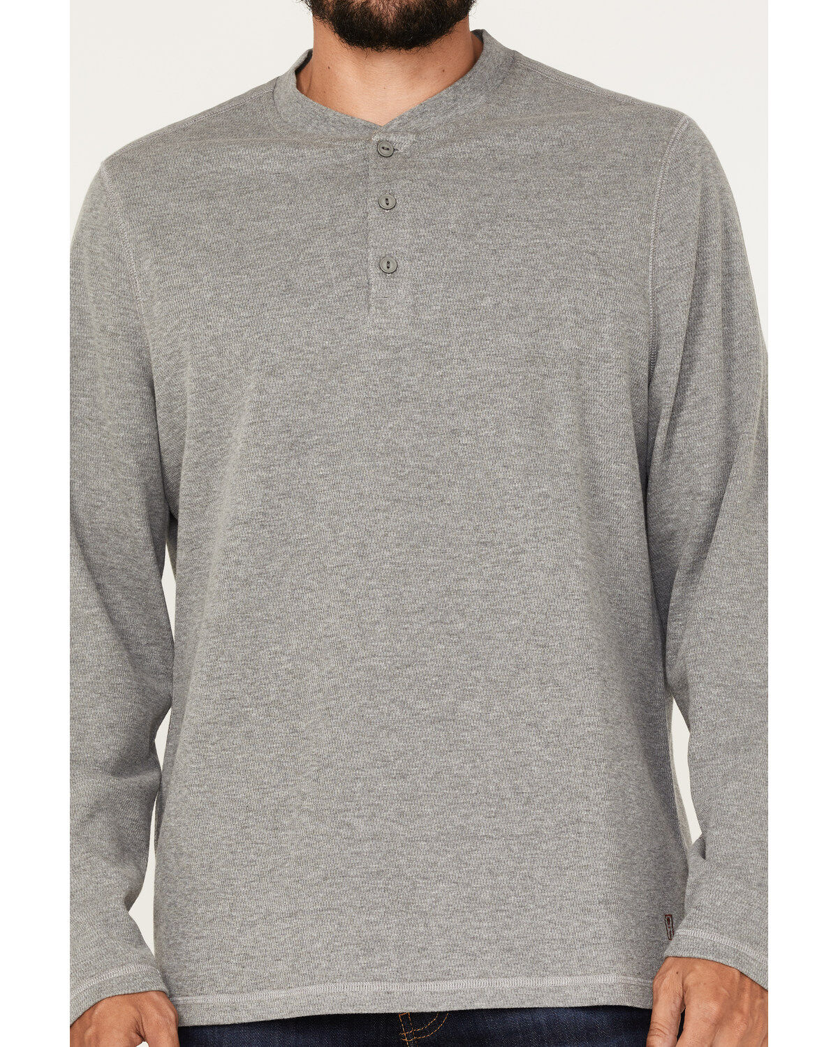 Image #3 - Brothers and Sons Men's Henley Thermal T-Shirt, Charcoal, hi-res