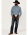 Image #2 - Panhandle Select Men's Check Plaid Print Long Sleeve Button Down Western Shirt, Blue, hi-res