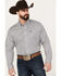 Cinch Men's Striped Long Sleeve Button-Down Western Shirt, Grey, hi-res