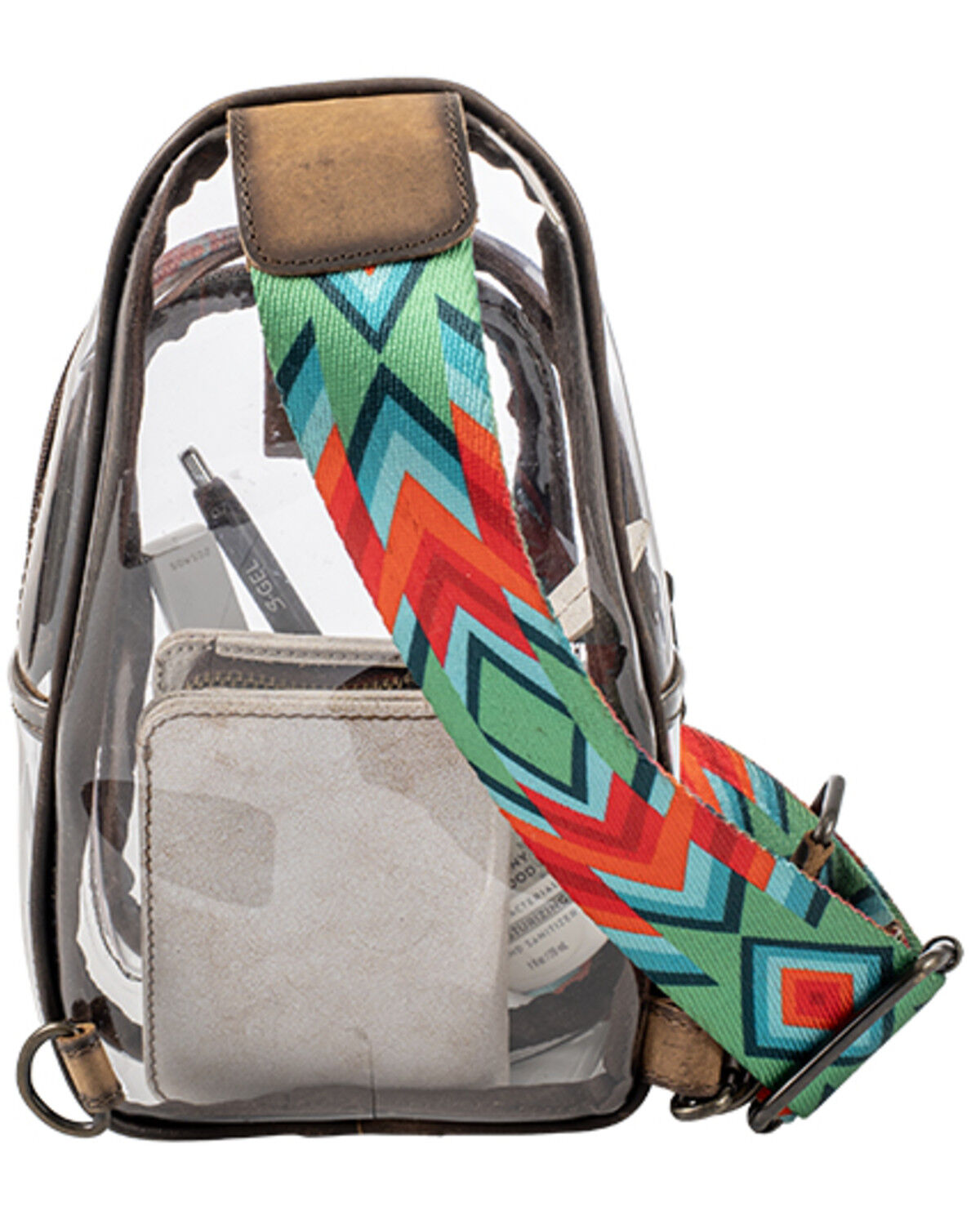 Image #4 - STS Ranchwear Women's Sojourner Clear Stadium Sling Bag, Brown, hi-res
