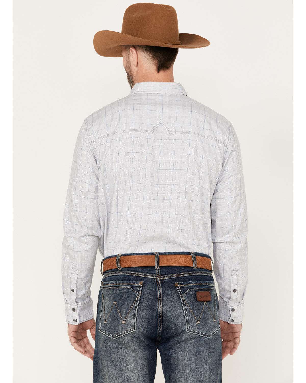 Image #4 - Moonshine Men's Classy Malange Print Long Sleeve Snap Western Shirt, Grey, hi-res