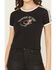 Image #3 - Girl Dangerous Women's Yippee Ki Yay Short Sleeve Ringer Tee, Black, hi-res
