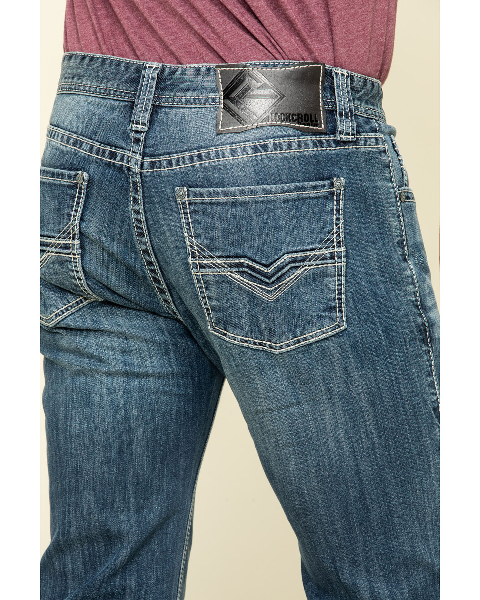 Rock & Roll Denim Men's Revolver Stretch Slim Straight Jeans