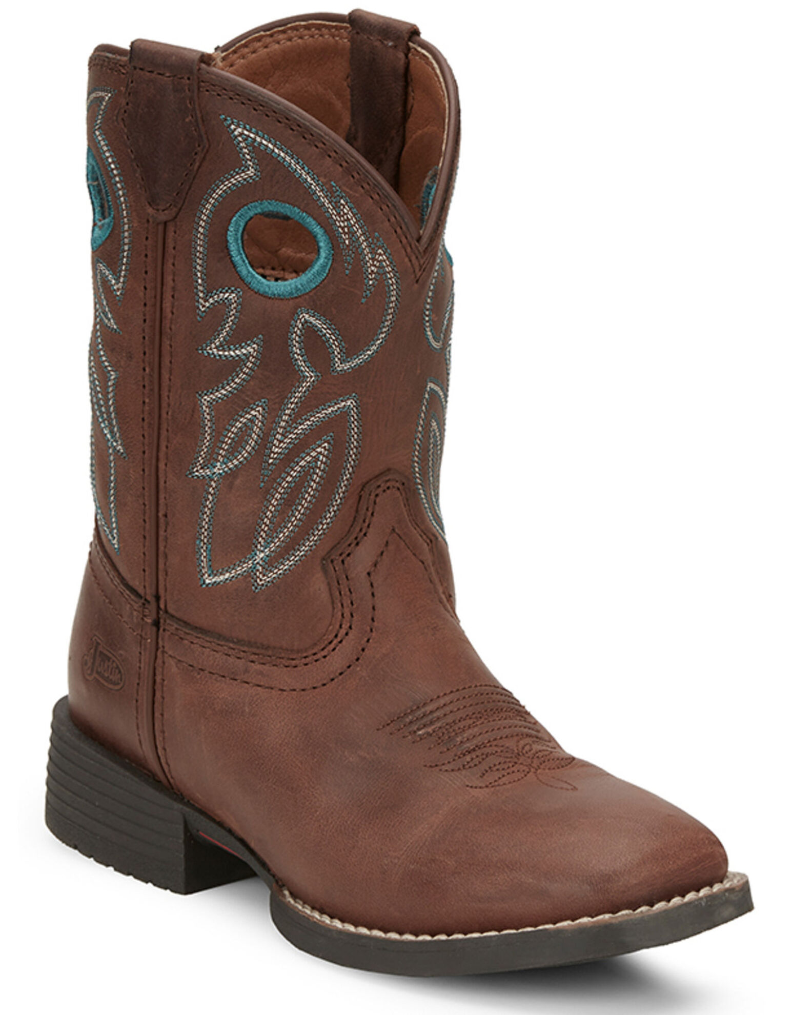 Justin Boys Bowline Junior Western Boots Broad Square Toe