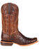 Image #2 - Durango Men's Chestnut Full-Quill Ostrich Western Boots - Square Toe, , hi-res