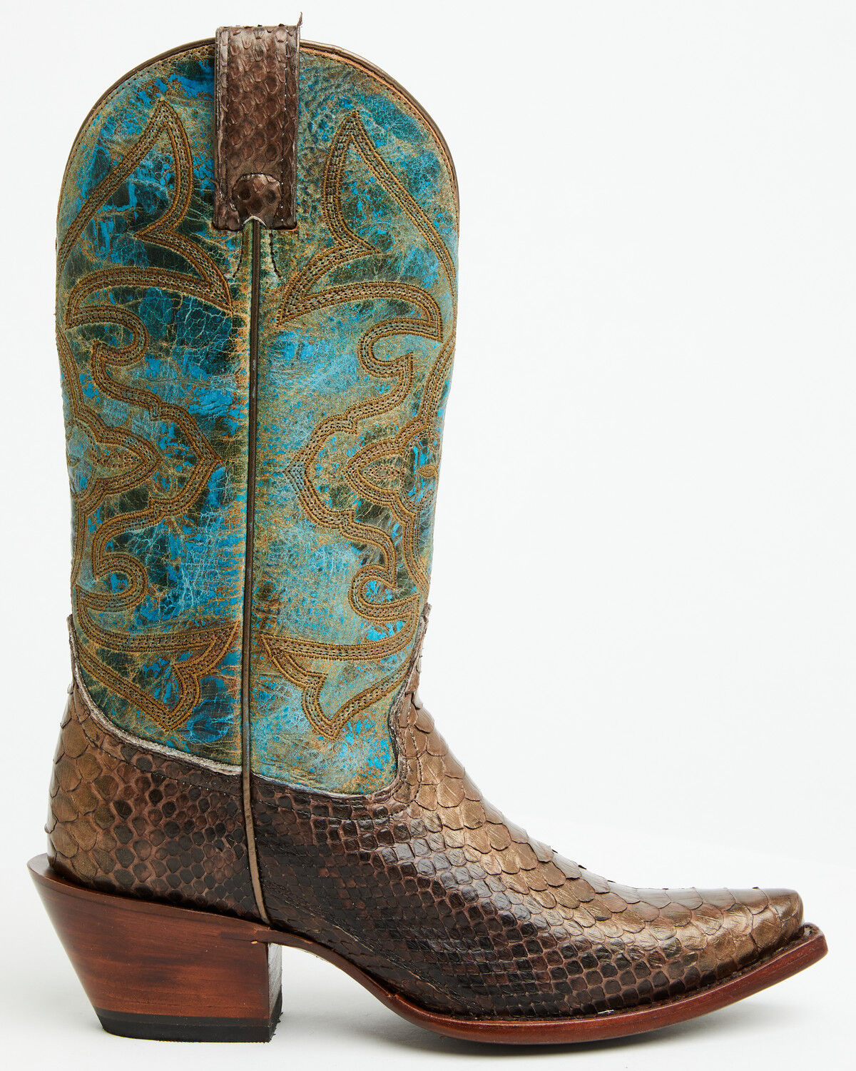 Image #2 - Shyanne Women's Exotic Python Western Boots - Snip Toe, Turquoise, hi-res