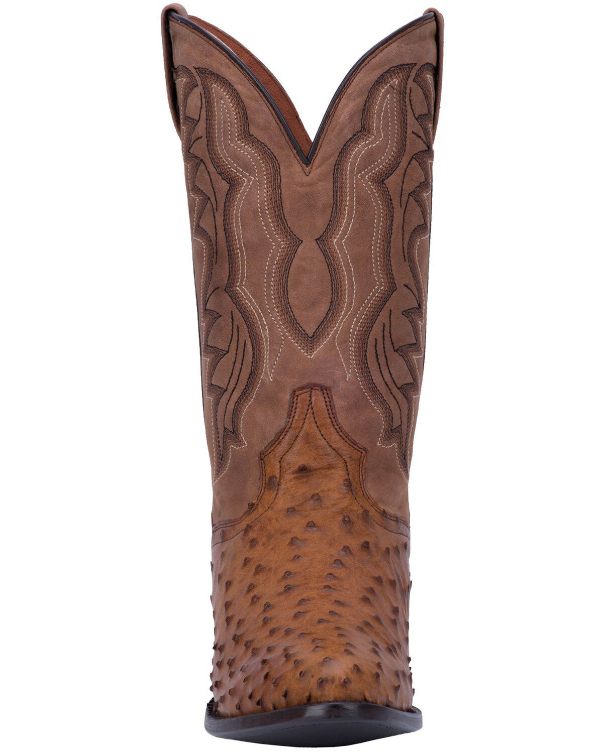Image #5 - Dan Post Men's Full Quill Ostrich Tempe Western Boots, Saddle Tan, hi-res
