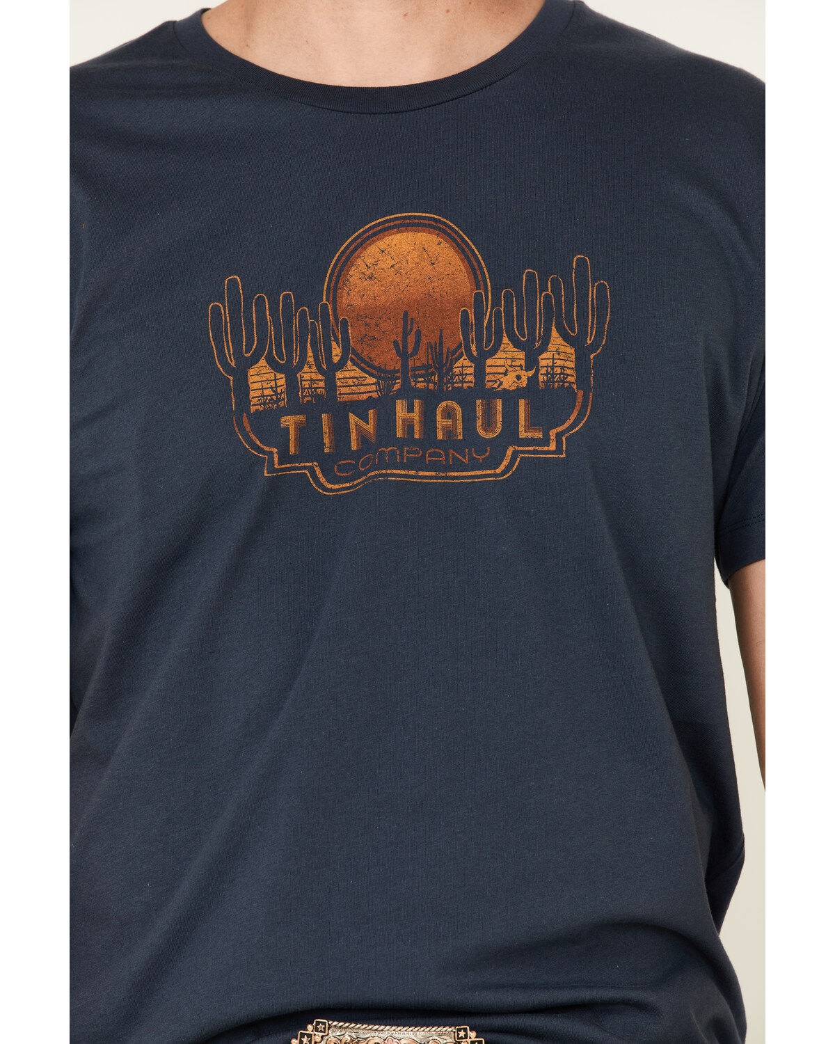 Image #3 - Tin Haul Men's Sunset & Cactus Graphic Short Sleeve T-Shirt, Blue, hi-res