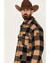 Cinch Men's Frontier Plaid Print Coat, Brown, hi-res