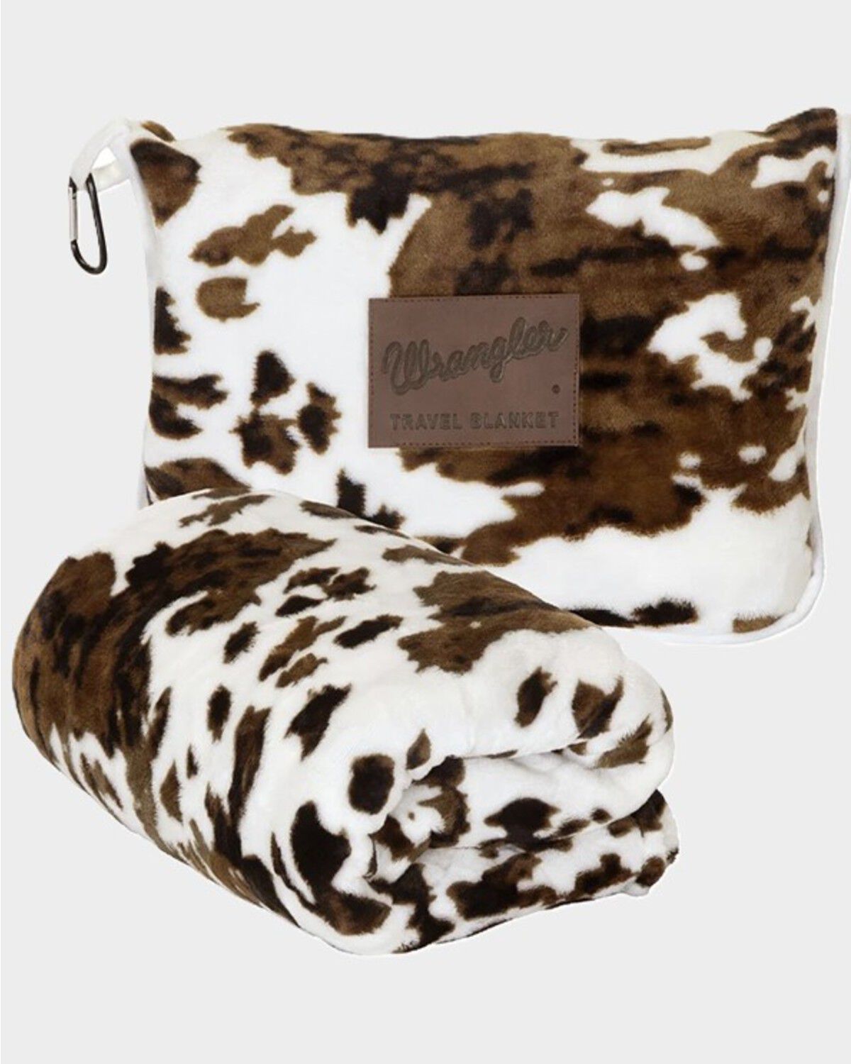 Image #1 - Carstens Home Wrangler Cow Print Travel Blanket, Cow Print, hi-res