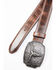 Cody James Men's Longhorn Scroll Buckle Belt, Brown, hi-res