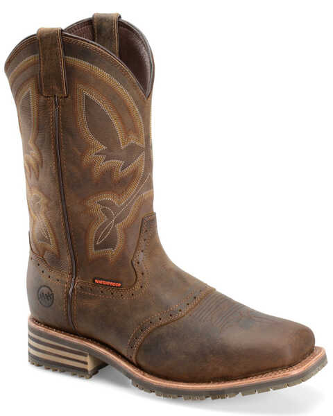 Image #1 - Double H Men's Jeyden Waterproof Western Boots - Broad Square Toe, Tan, hi-res