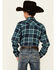 Image #4 - Ariat Boys' Hastings Retro Plaid Long Sleeve Snap Western Shirt , Teal, hi-res