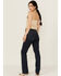 Image #3 - Rock & Roll Denim Women's Dark Wash High Rise Western Yoke Modest Bootcut Stretch Denim Jeans, Dark Wash, hi-res