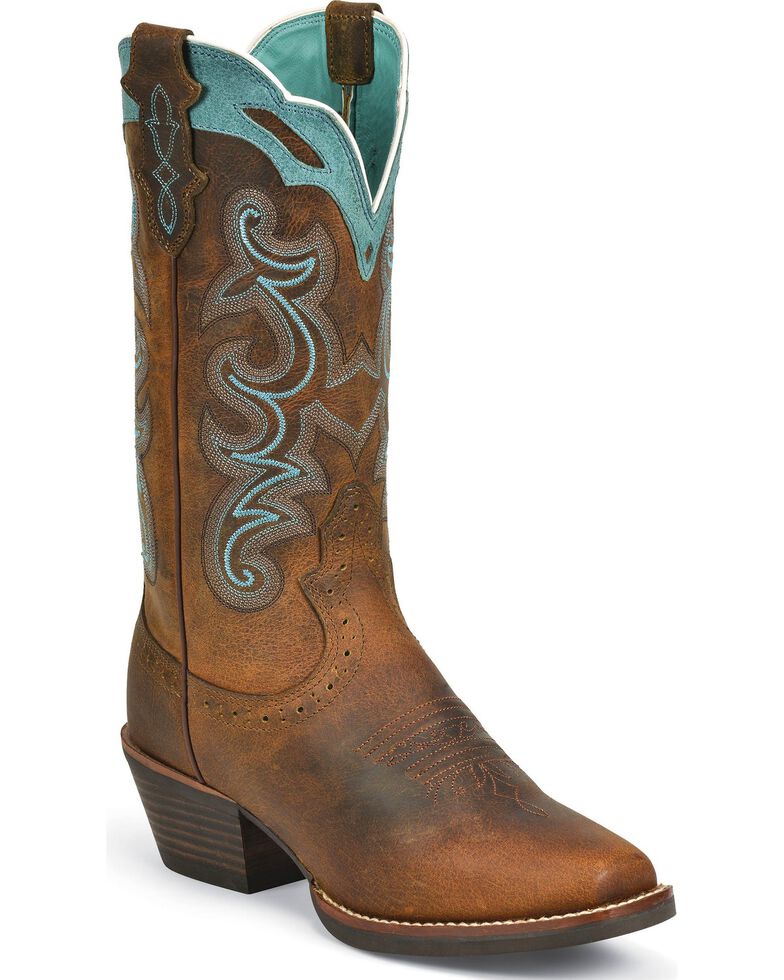 Justin Women's Rugged Tan Silver Collection Western Boots | Boot Barn