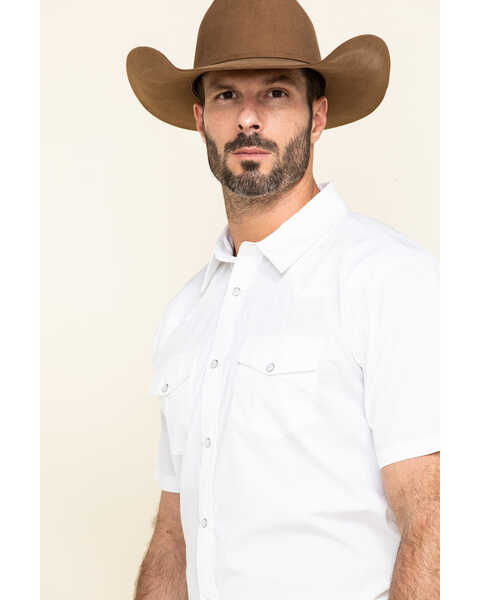 Image #5 - Gibson Men's Solid Short Sleeve Pearl Snap Western Shirt, White, hi-res